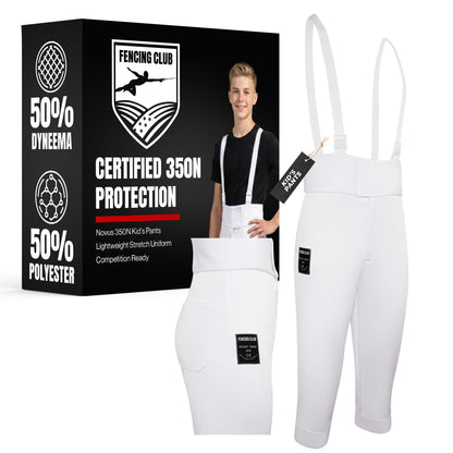 Kids Fencing Pants 350N, Novus Breathable Lightweight Stretch Knickers for Foil Epee & Saber Competition Ready