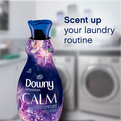 Downy Ultra Soft Fabric Softener Liquid, Calm, Lavender and Vanilla Bean, 56 fl oz, 83 Loads