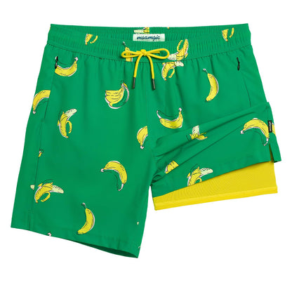 maamgic 2 in 1 Mens Swim Trunks 7 Inch Swim Shorts Swim Suits Board Shorts