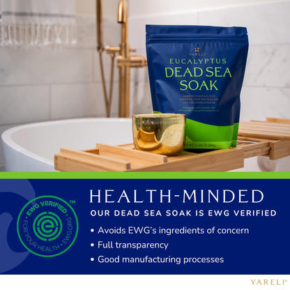Dead Sea Bath & Foot Soak, Eucalyptus Magnesium Bath Salt Flakes, Alternative to Epsom Salt, 5lbs with Over 250,000mg of Elemental Magnesium Per Bag