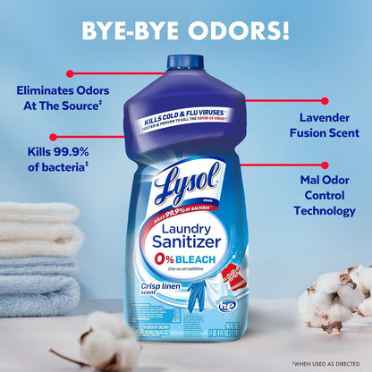 Lysol Laundry Sanitizer Liquid, Detergent Additive, Lavender, 90oz