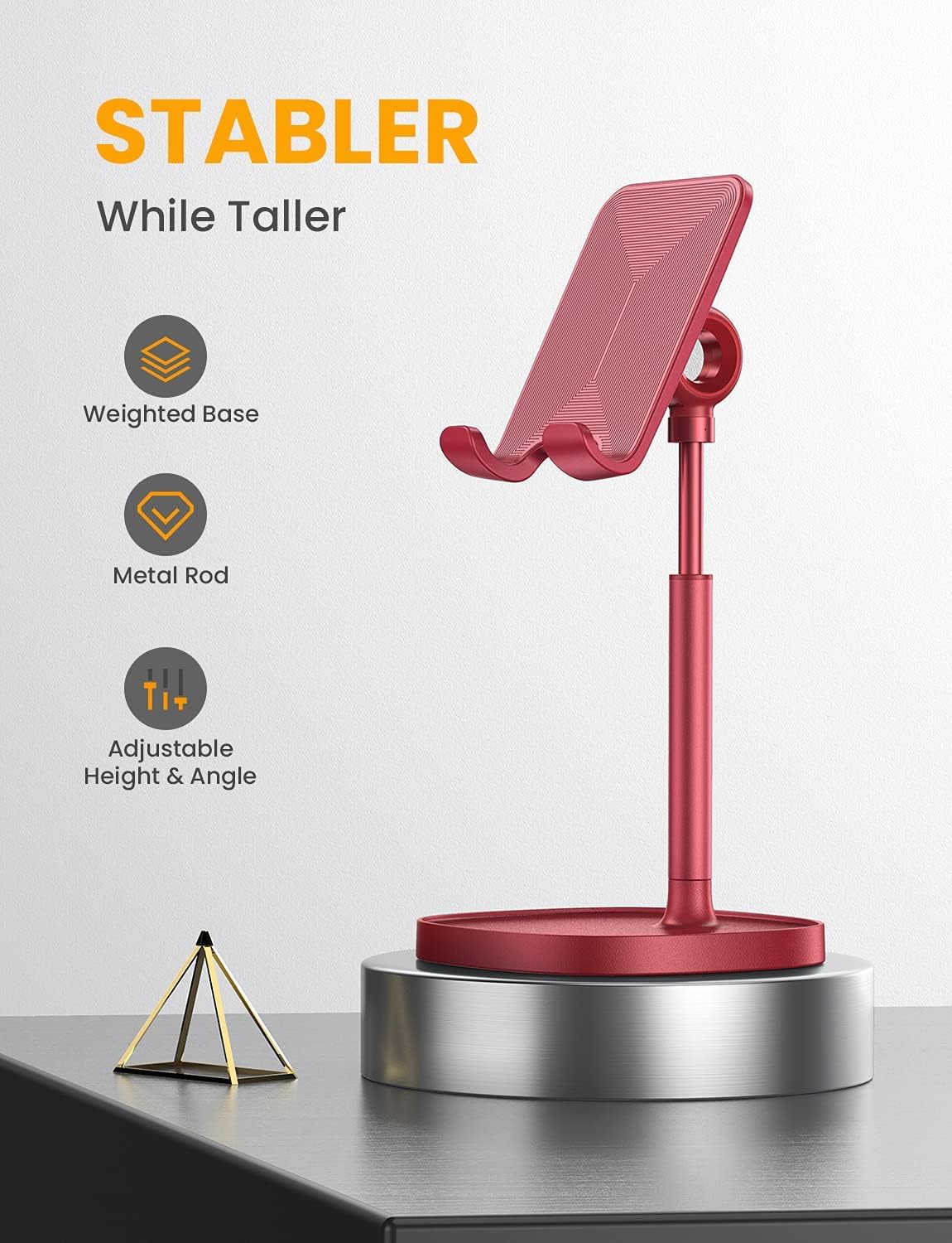 LISEN Desk Phone Stand Holder, iPhone Stand Pink Gifts for Women Girls