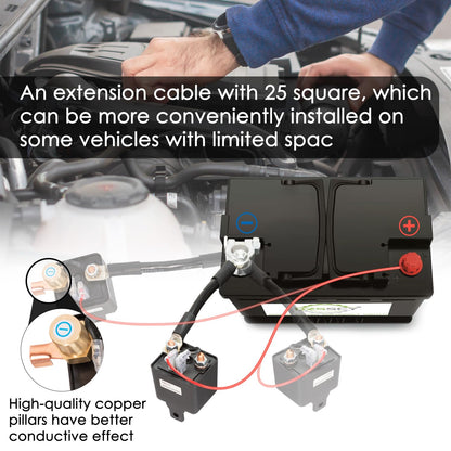 Remote Battery Disconnect Switch 12v, 250A, Upgrade Prevent Battery Drain, Disconnect Negative Car Kill Switch Anti-Theft, Remote Battery Kill Switch for Car, Truck, RV