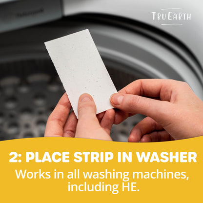 Tru Earth Compact Dry Laundry Detergent - Up to 128 Loads (64 Sheets) - Paraben-Free - Original Eco-Strip Liquidless Detergent, Travel - Fresh Linen | Packaging May Vary