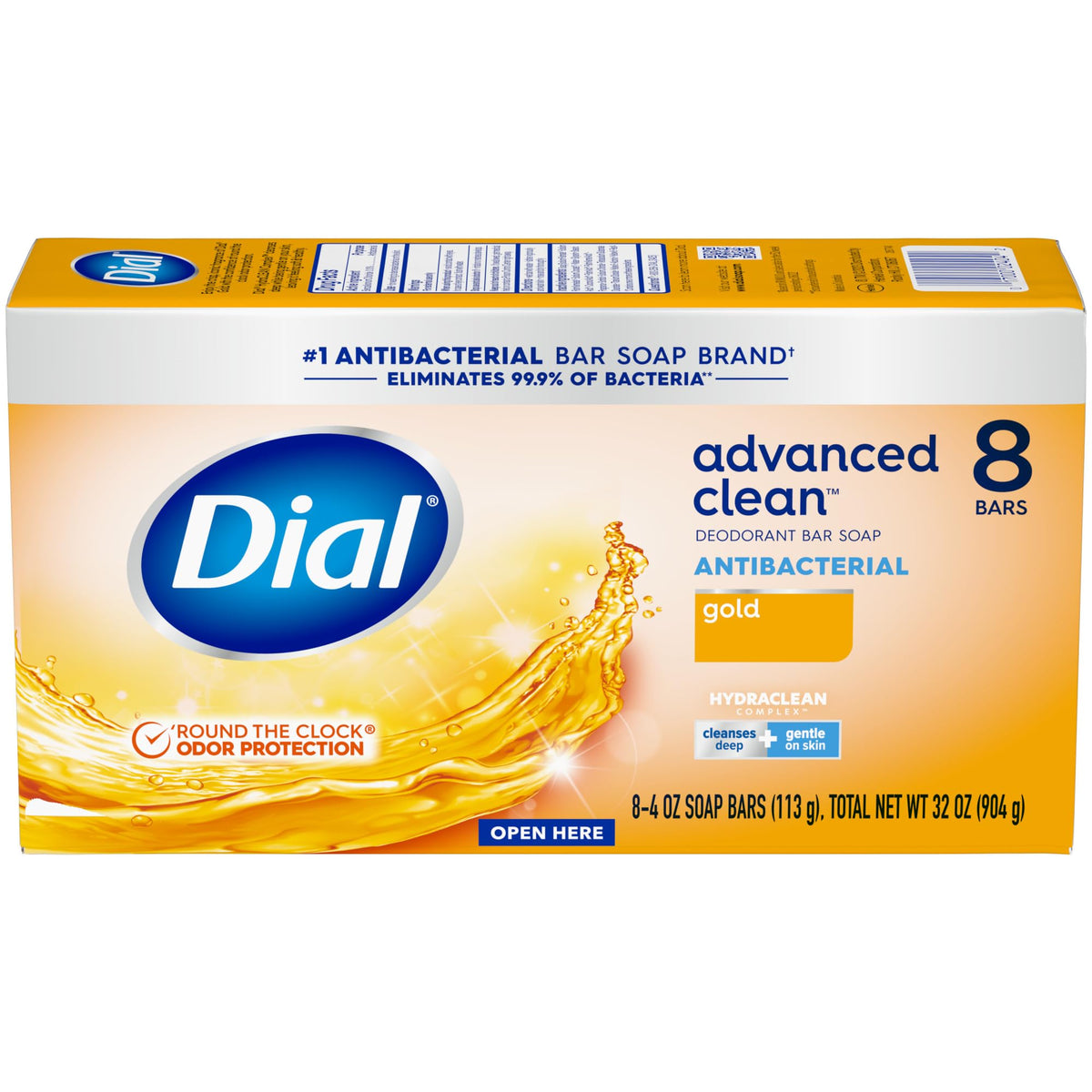 Dial Antibacterial Bar Soap, Calm & Soothe Lavender & Jasmine Deodorant Bar, 4oz (8 Bars)
