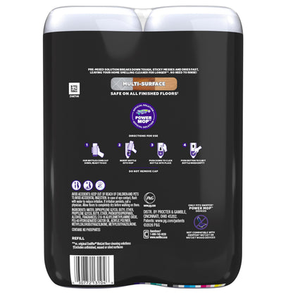 Swiffer Power Mop Refill Solution, Floor Cleaner for Mopping Tile, Vinyl, Laminate, Wood in Home, Bathroom, Kitchen, All Purpose Multi-Surface Solution for Floor Cleaning, Lavender Scent, 50.6oz