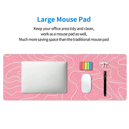 Gaming Mouse Pad, Large Black and Green Line Topographic Mousepad Laptop, Extended Mouse Mat, Long XL Waterproof Keyboard Pads, Big Non-Slip Mousepads for Game Office Home, 31.5 x 11.8 in
