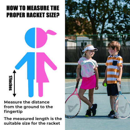 AMA SPORT Kids Tennis Racket for Junior Toddlers Starter Kit 17-25" Tennis Racquet for Girls and Boys with 420D Nylon Shoulder Strap Bag