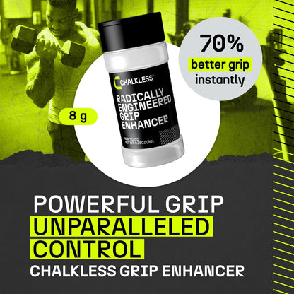 Chalkless Grip Enhancer - Premium Liquid Chalk Alternative & Less Mess Hand Chalk for Weightlifting, Powerlifting, Yoga, Gaming, Climbing, and More, Non-Toxic Long-Lasting & Reliable