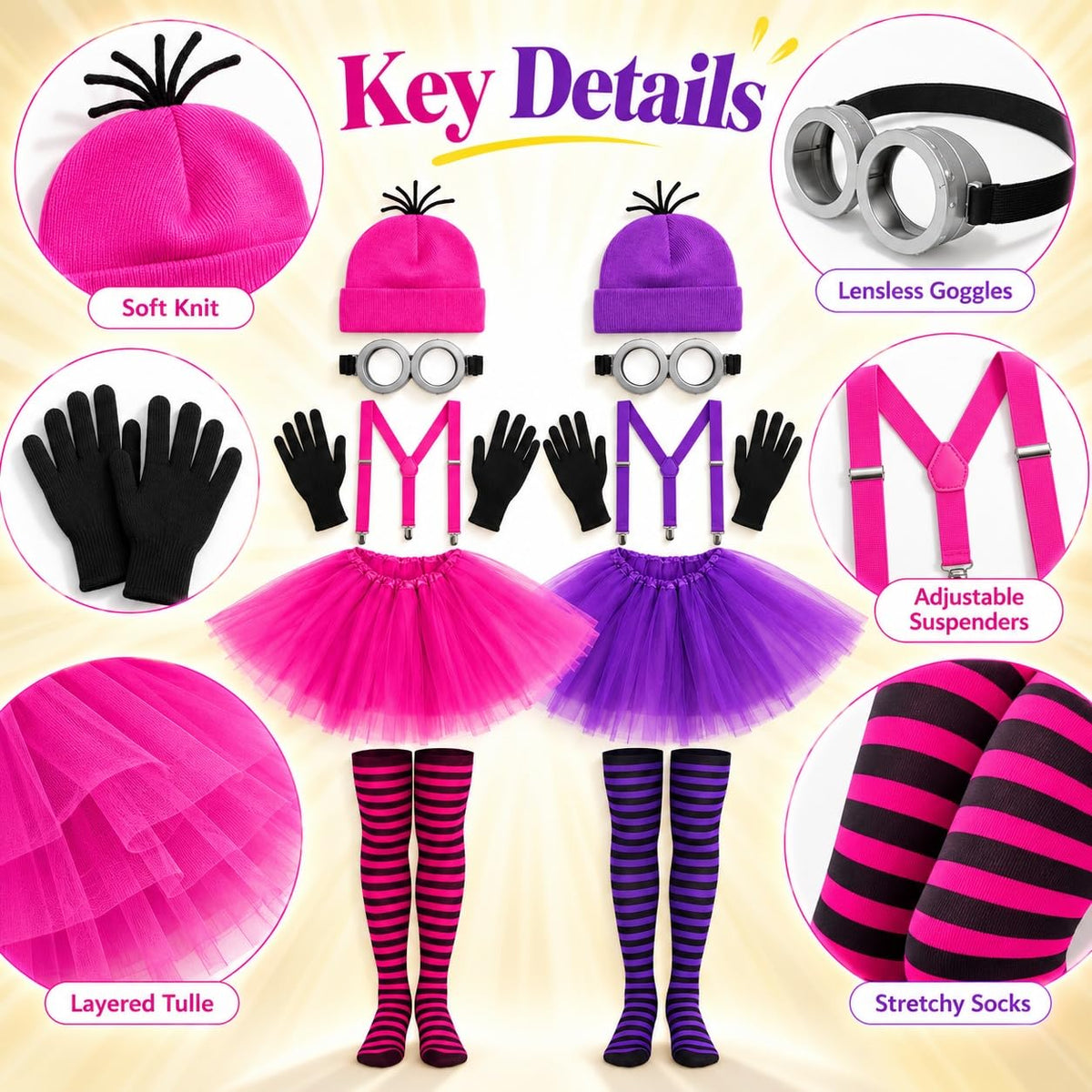 6 Pcs Women's Halloween Costume Accessories Set
