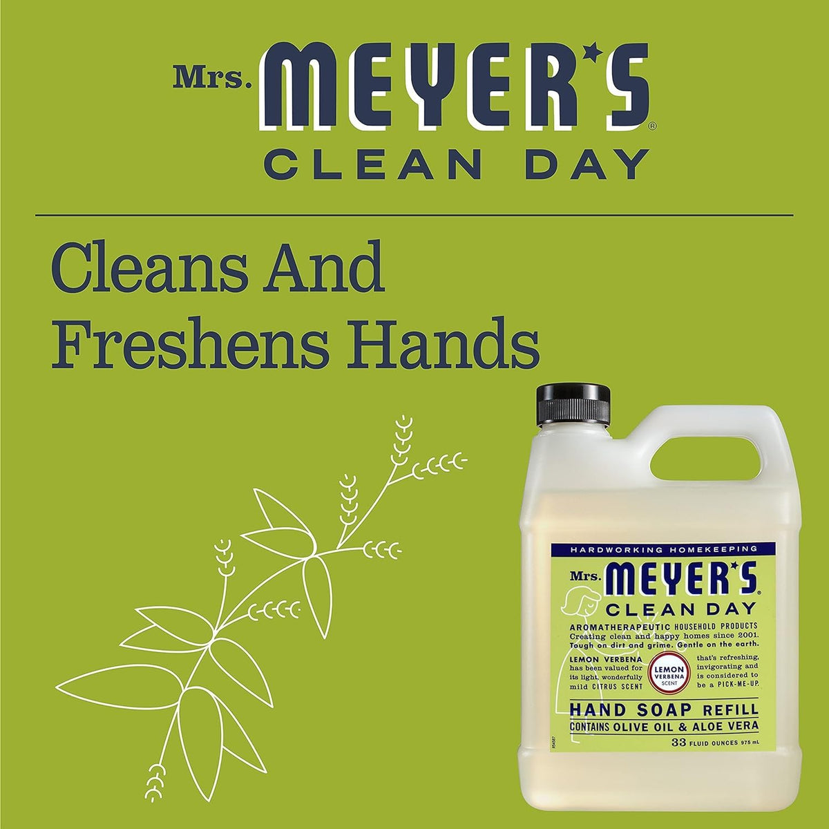 Mrs. Meyer's Clean Day, Hand Soap Refill, Lavender Scent, 33 Fl Oz