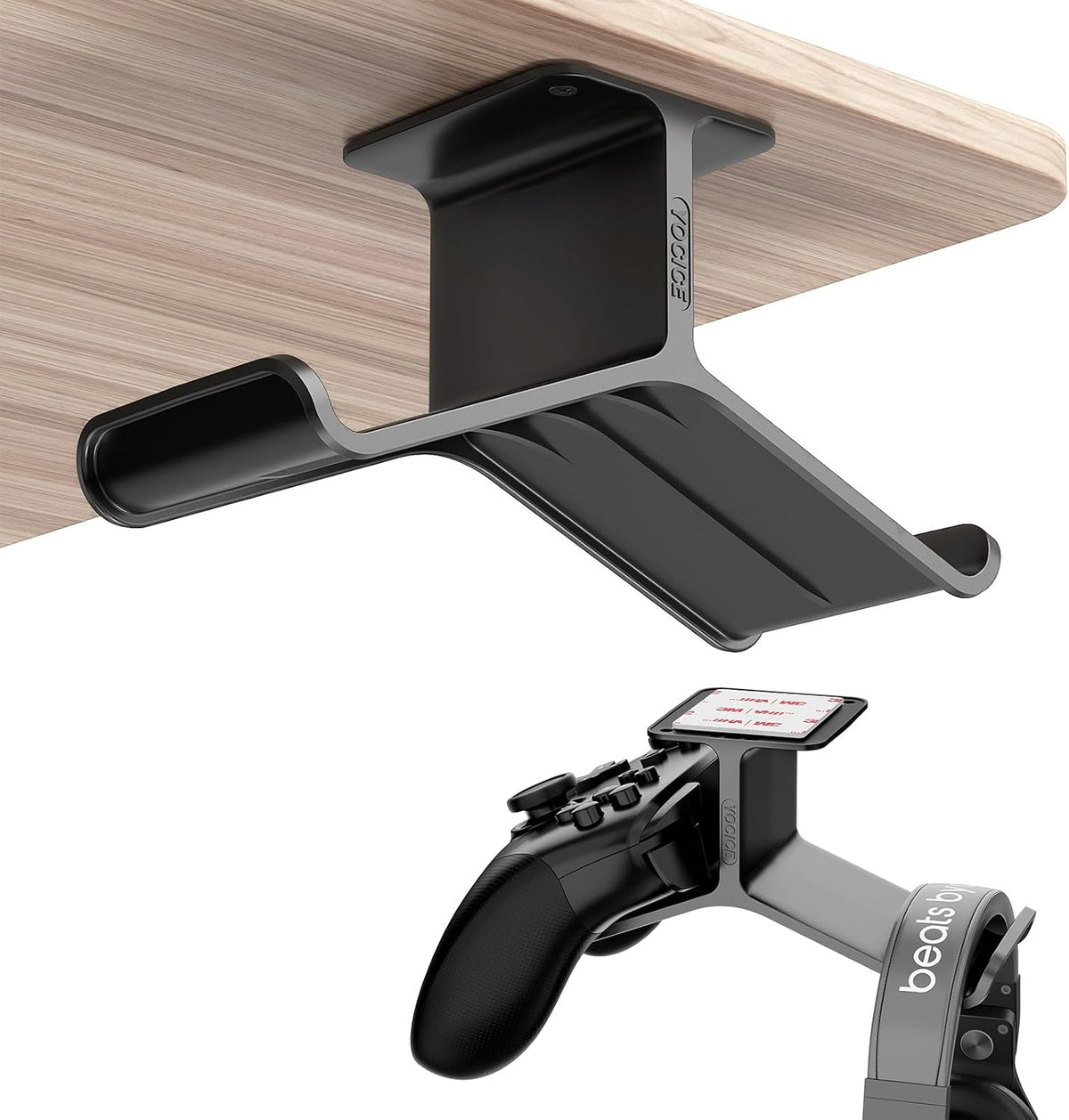 Controller Holder,Headphone Stand Headset and Controller Stand Under Desk Controller Holder with Strong Double Sided Tape Universal Design for Xbox ONE, PS5, PS4, PC
