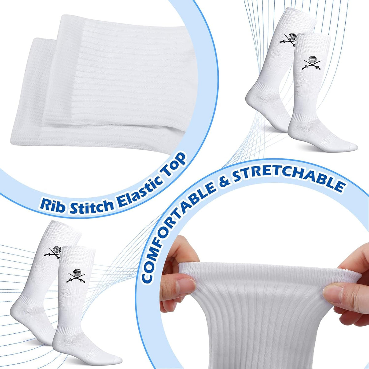 5 Pairs Fencing Socks for Men Youth Novelty Christmas Fencer Gifts