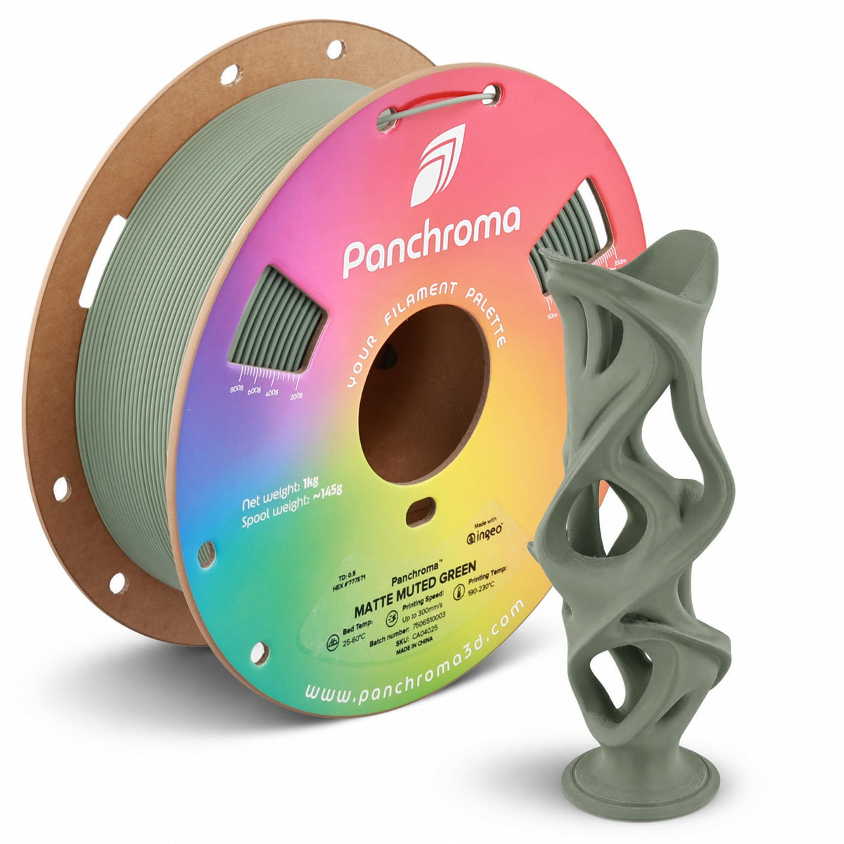 Polymaker Panchroma Matte PLA Filament 1.75mm, 1kg, Charcoal Black