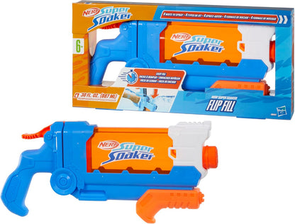Nerf Super Soaker Flip Fill Water Blaster, 4 Spray Styles, Fast Fill, 30 Fluid Ounce Tank, Water Toys for 6 Year Old Boys & Girls & Up