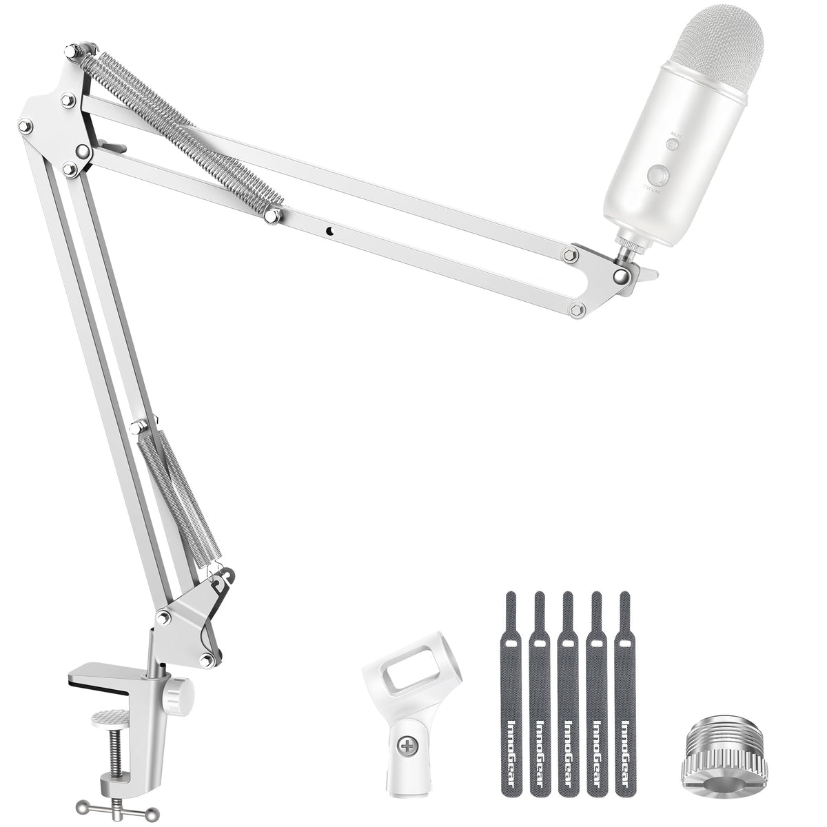 InnoGear Boom Arm Microphone Mic Stand for Blue Yeti Fifine HyperX, Black