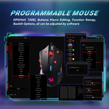 Redragon S101M-KS Gaming Keyboard and Mouse Wireless with Tri-Mode, RGB Keyboard and 4800 DPI Gaming Mouse, 10 Independent Multimedia Keys for Wins, PC, Computer, Wireless S101 Ideal for Gamer
