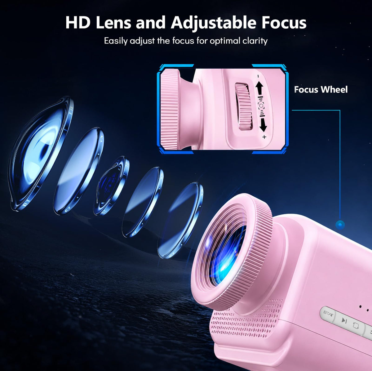 Rossetta 3D Projector with 60 Scenes, Galaxy Star Projector for Room Decor