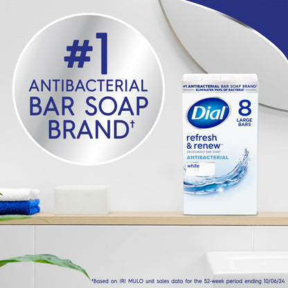 Dial Antibacterial Bar Soap, Calm & Soothe Lavender & Jasmine Deodorant Bar, 4oz (8 Bars)