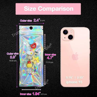 Smell Proof Bags & Resealable Foil Pouch Mylar Sample Bag Great for Party Favor Food Storage (Holographic Color) (50pcs-6x9 inch)