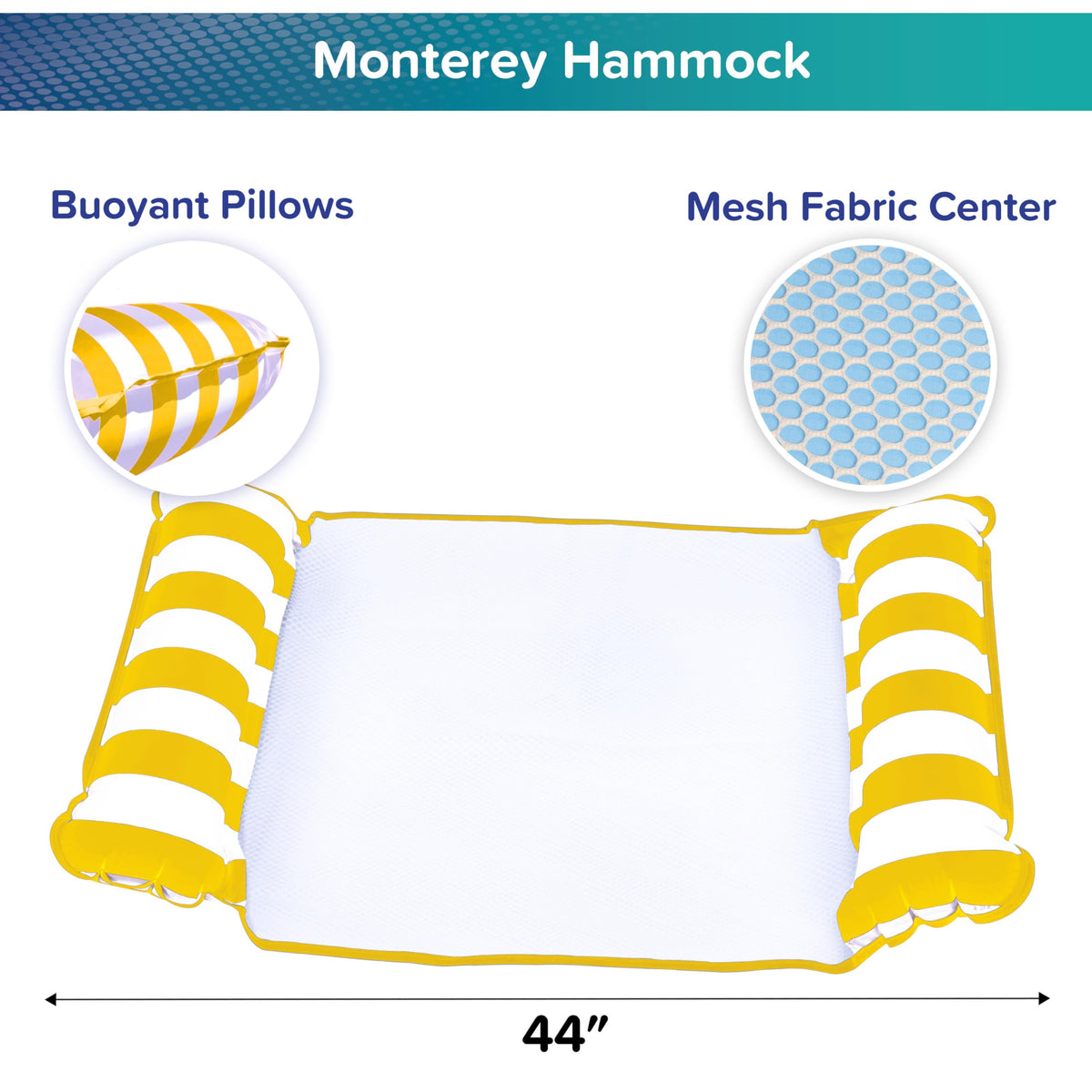 Aqua 4-in-1 Monterey Hammock Pool Float & Water Hammocks – 2-3-4 Multipacks – Multiple Colors/Styles – for Adults and Kids Floating