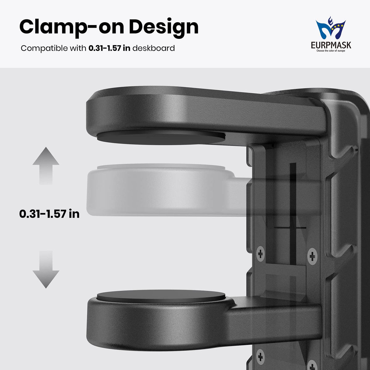 EURPMASK Rotating Headphone Stand,Adjustable Clamp-on Headset Holder Hanger