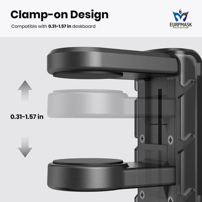 EURPMASK Rotating Headphone Stand,Adjustable Clamp-on Headset Holder Hanger