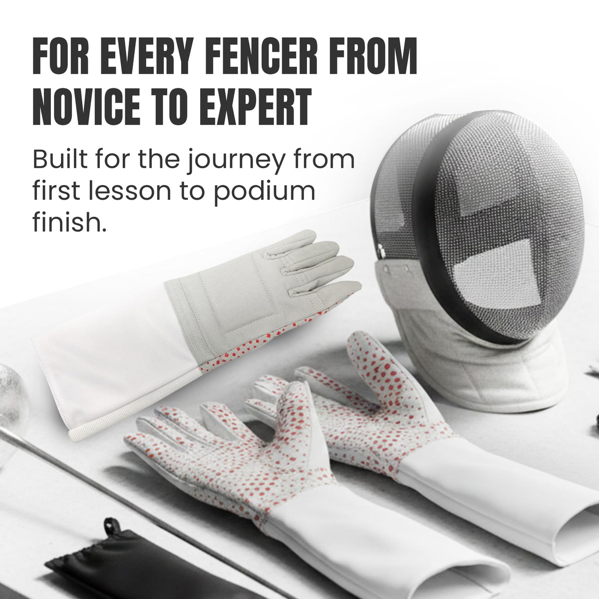 Fencing Glove, 3-Weapon Washable, Pro-Grip Silicone Design, Foil Epee and Saber, Competition Approved