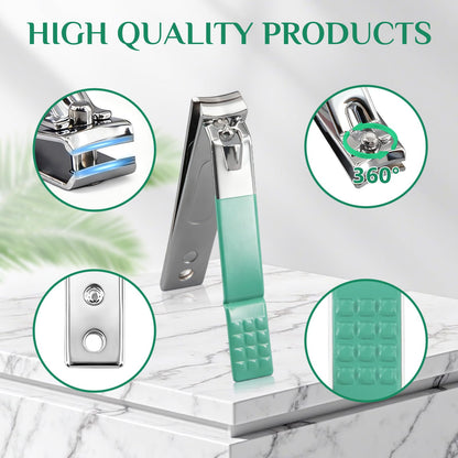 Manicure Set Professional Nail Clipper Kit-26 Pieces Stainless Steel Manicure Kit,Nail Care Tools with Luxurious Travel Case