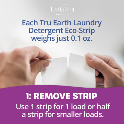 Tru Earth Compact Dry Laundry Detergent - Up to 128 Loads (64 Sheets) - Paraben-Free - Original Eco-Strip Liquidless Detergent, Travel - Fresh Linen | Packaging May Vary