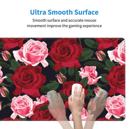 Gaming Mouse Pad, Large Black and Green Line Topographic Mousepad Laptop, Extended Mouse Mat, Long XL Waterproof Keyboard Pads, Big Non-Slip Mousepads for Game Office Home, 31.5 x 11.8 in
