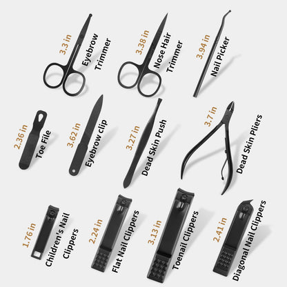 Manicure Set Professional Nail Clipper Kit-26 Pieces Stainless Steel Manicure Kit,Nail Care Tools with Luxurious Travel Case