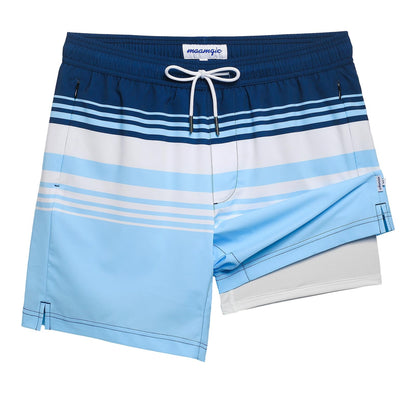 maamgic 2 in 1 Mens Swim Trunks 7 Inch Swim Shorts Swim Suits Board Shorts