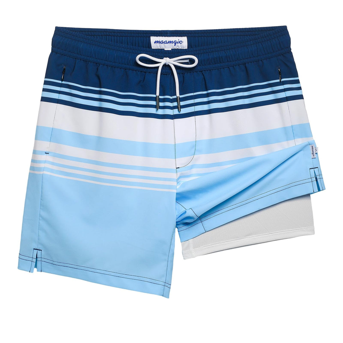 maamgic 2 in 1 Mens Swim Trunks 7 Inch Swim Shorts Swim Suits Board Shorts