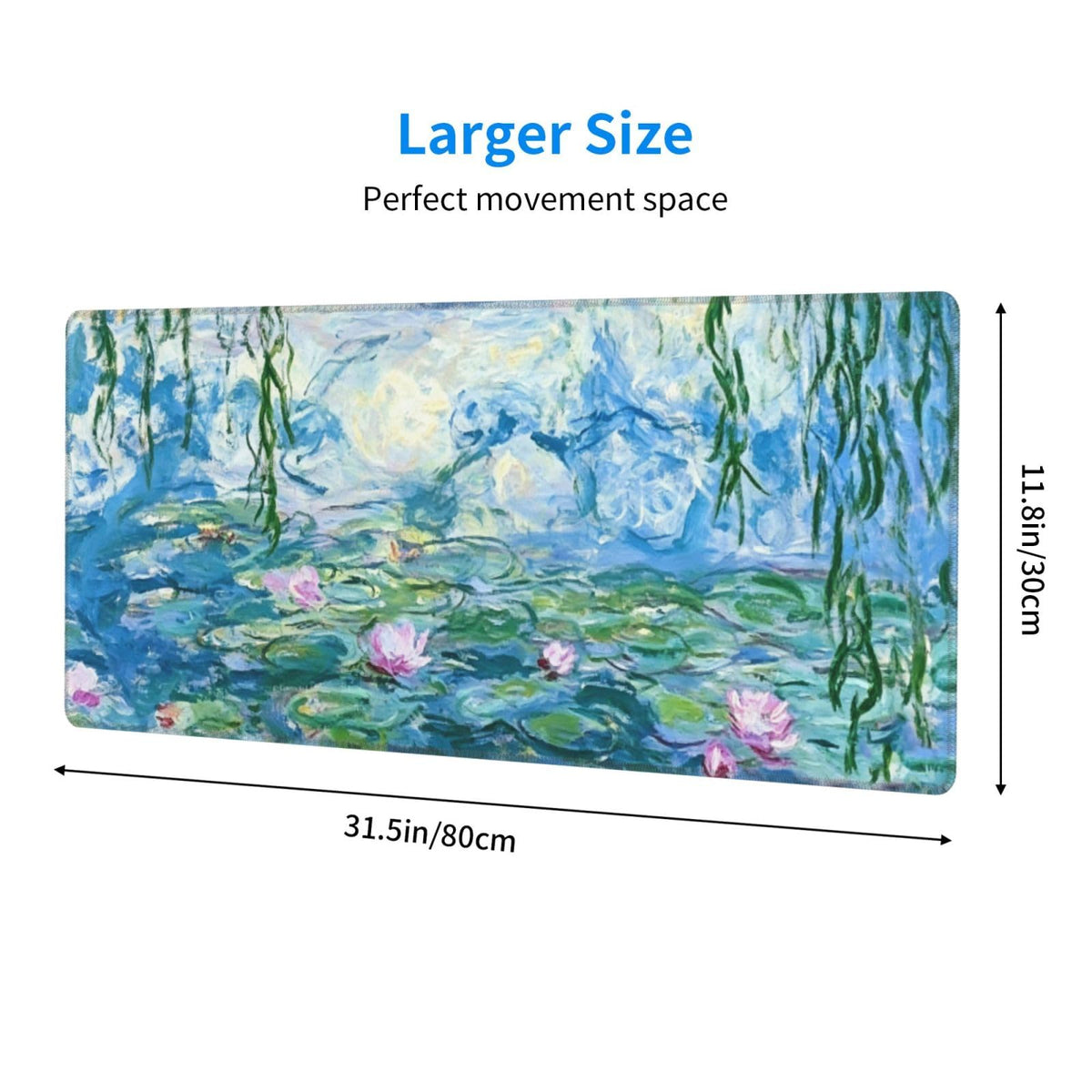 Gaming Mouse Pad, Large Black and Green Line Topographic Mousepad Laptop, Extended Mouse Mat, Long XL Waterproof Keyboard Pads, Big Non-Slip Mousepads for Game Office Home, 31.5 x 11.8 in
