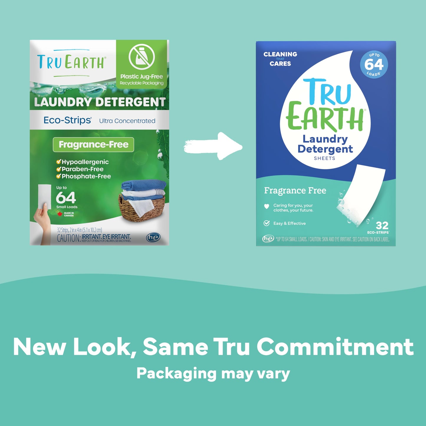 Tru Earth Compact Dry Laundry Detergent - Up to 128 Loads (64 Sheets) - Paraben-Free - Original Eco-Strip Liquidless Detergent, Travel - Fresh Linen | Packaging May Vary