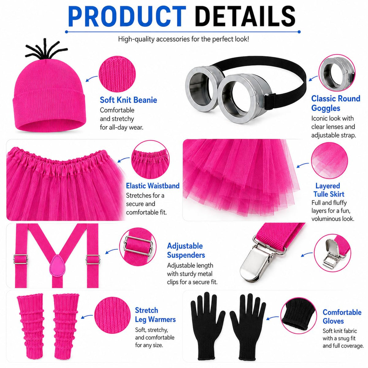 6 Pcs Women's Halloween Costume Accessories Set