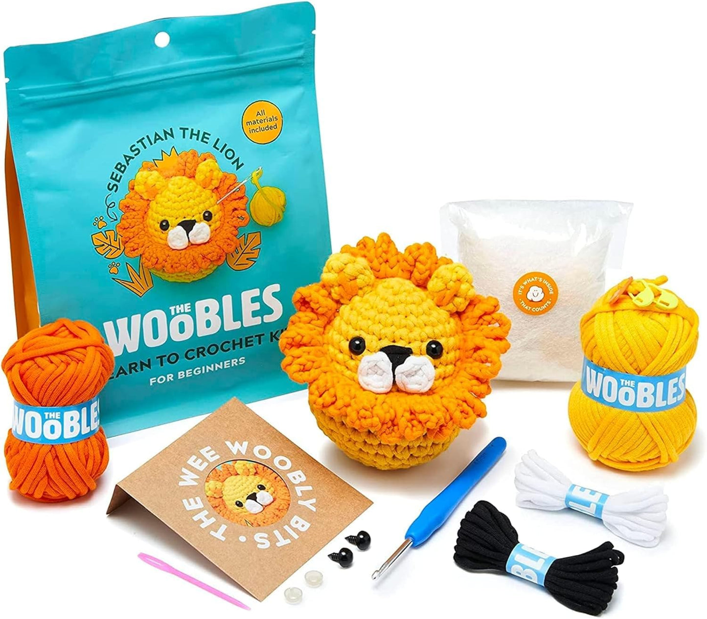 The Woobles Crochet Kit for Beginners - Easy Arts and Crafts Knitting & Crochet Animals Kit As Seen On Shark Tank - Pierre The Penguin