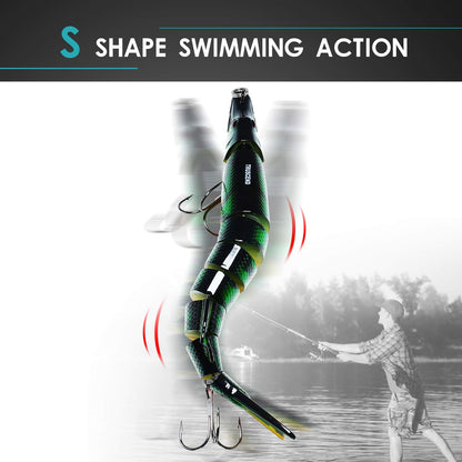 TRUSCEND Easy Catch Swimmax, Magic Noisy Turbulent Wiggling and Vibrating Action for More Bites, Lifelike Fishing Lures for All Species, Swimbait for Relax Family Fishing, Must-Have for Lovely Anglers