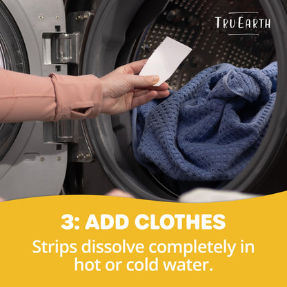 Tru Earth Compact Dry Laundry Detergent - Up to 128 Loads (64 Sheets) - Paraben-Free - Original Eco-Strip Liquidless Detergent, Travel - Fresh Linen | Packaging May Vary