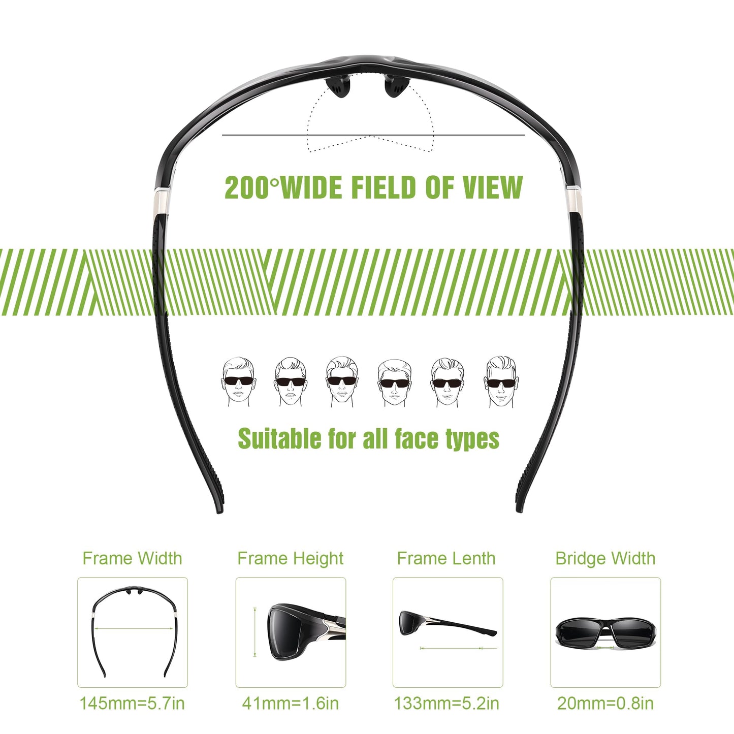 3 Pack Polarized Sports Sunglasses for Men, Mens Sunglasses Wrap Around UV400 Protection for Cycling Fishing Driving