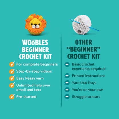 The Woobles Crochet Kit for Beginners - Easy Arts and Crafts Knitting & Crochet Animals Kit As Seen On Shark Tank - Pierre The Penguin