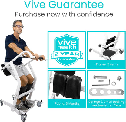 Vive Mobility Sit to Stand Patient Lift for Handicapped - Stand Assist Lift Aid for Home Care Use - Elderly Lift Assist Transfer Device - Transport Chair Stand Assist for Seniors, Adults & Disabled