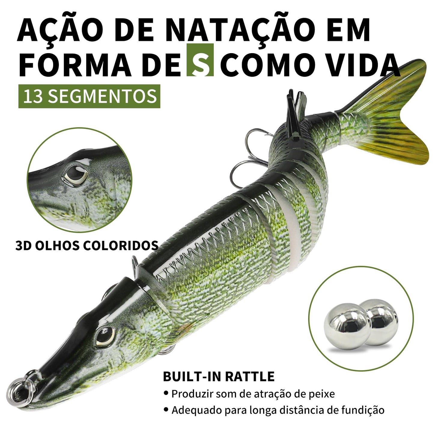 TRUSCEND Easy Catch Swimmax, Magic Noisy Turbulent Wiggling and Vibrating Action for More Bites, Lifelike Fishing Lures for All Species, Swimbait for Relax Family Fishing, Must-Have for Lovely Anglers