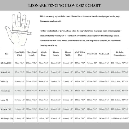 LEONARK Padded Fencing Glove for Foil Epee Sabre, Anti-Slip PU Dot Protective Fencing Bout Practice Glove with Shock Absorbing Pad, Long Forearm Sleeve Design, 1 Pack