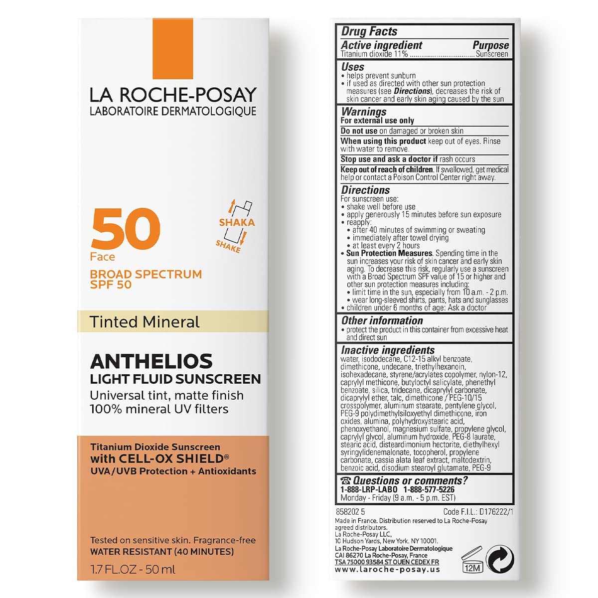 La Roche-Posay Anthelios Mineral Light Fluid Sunscreen for Face
