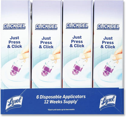 Lysol Click Gel Toilet Bowl Cleaner, Gel Stamp, Lavender, 6 Count