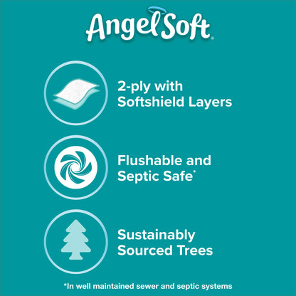 Angel Soft Toilet Paper, Fresh Lavender Scented Tube, 8 Mega Rolls, 2-Ply