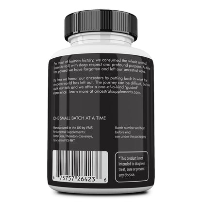 Ancestral Supplements Grass Fed Beef Liver 180 Capsules, Supports Energy Production, Detoxification, Digestion, Immunity and Full Body Wellness, Non-GMO, Freeze Dried Liver Health Supplement