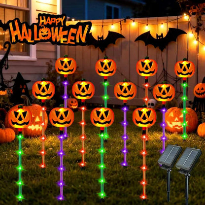 12 Pack Solar Pumpkin Lights Outdoor Waterproof for Halloween Decorations